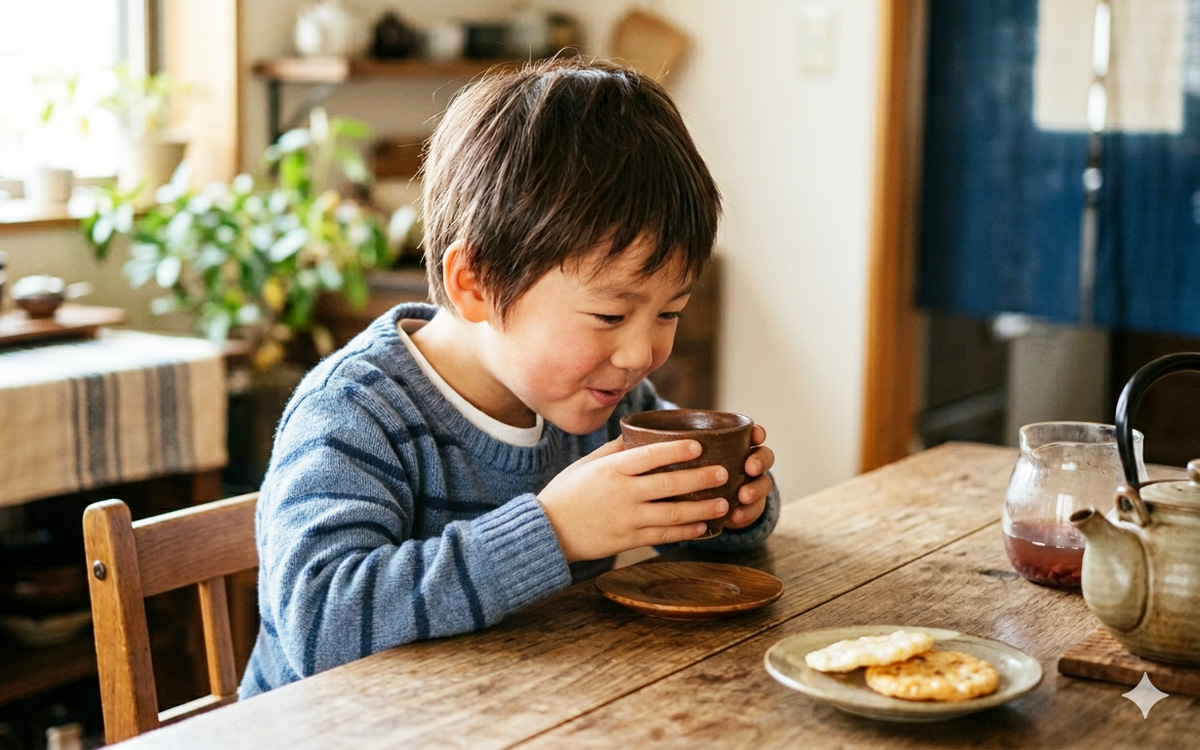 あずき茶を楽しむイメージ